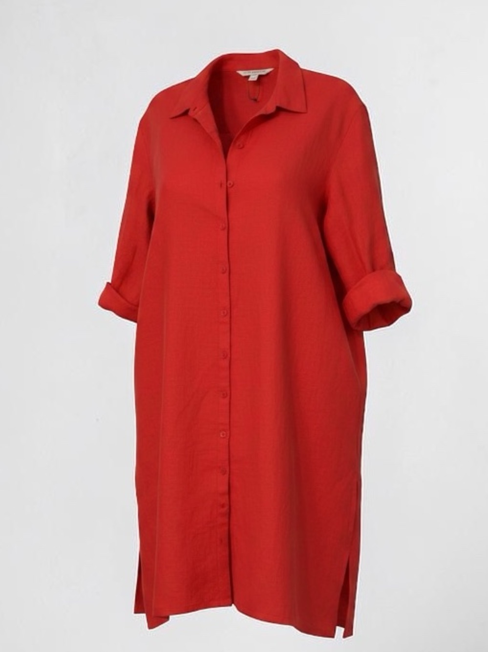 Vibrant Red Button-Up Shirt Dress - The Drop XL